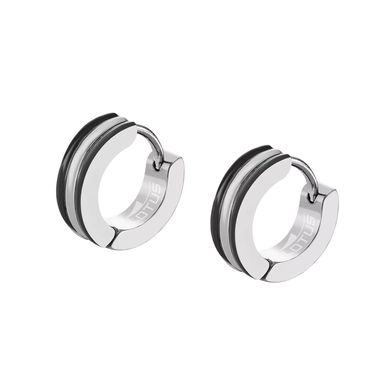 boucles-oreilles-creoles-homme-acier-inoxydable-PVD-noir-LOTUS-LS2151-4-1 Boucles d’oreilles créoles Homme Acier inoxydable et PVD noir LOTUS LS2151-4/1