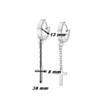 Boucles d’oreilles créoles pendantes Croix Acier inoxydable LOTUS LS2173-4/1, dimensions