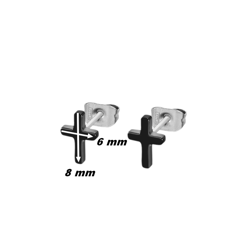 Boucles d’oreilles Croix Acier inoxydable noir LOTUS LS2227-4/1, dimensions