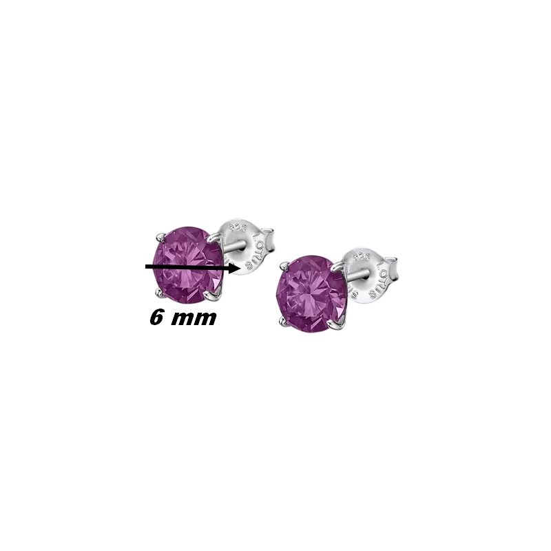 boucles-oreilles-femme-argent-925-et-oxydes-LOTUS-LP2005-4-2-diamètre Boucles d’oreilles Femme Argent 925/1000 et Oxydes de zirconium mauves LOTUS LP2005-4/2, diamètre