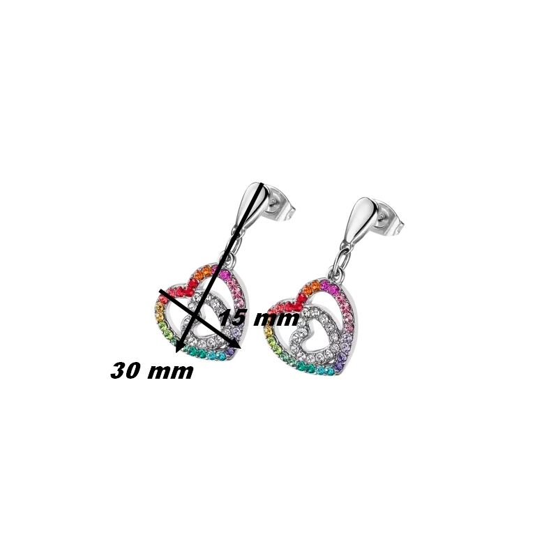 boucles-oreilles-femme-coeur-acier-inoxydable-et-strass-de-couleur-LOTUS-LS1943-4-2-dimensions Boucles d’oreilles pendantes double Cœur Femme Acier inoxydable et strass de couleurs LOTUS LS1943-4/2, dimensions