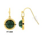 Boucles d’oreilles pendantes Femme Rond Acier inoxydable doré et Malachite synthétique ROBBEZ MASSON, diamètre