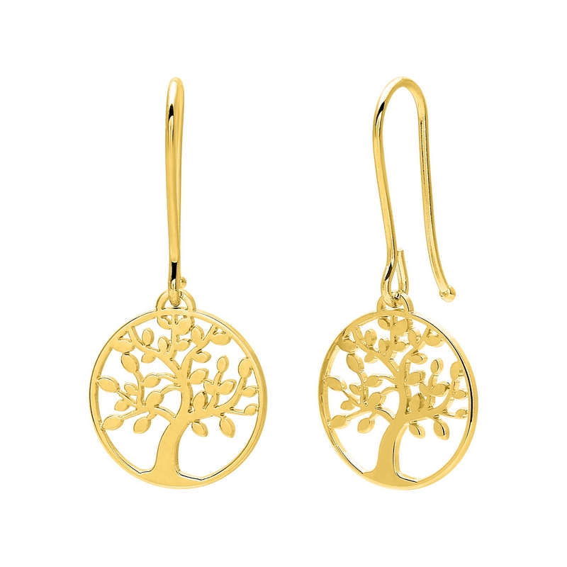 Boucles d’oreilles pendantes Femme Arbre de vie Or jaune 750/1000 ROBBEZ MASSON