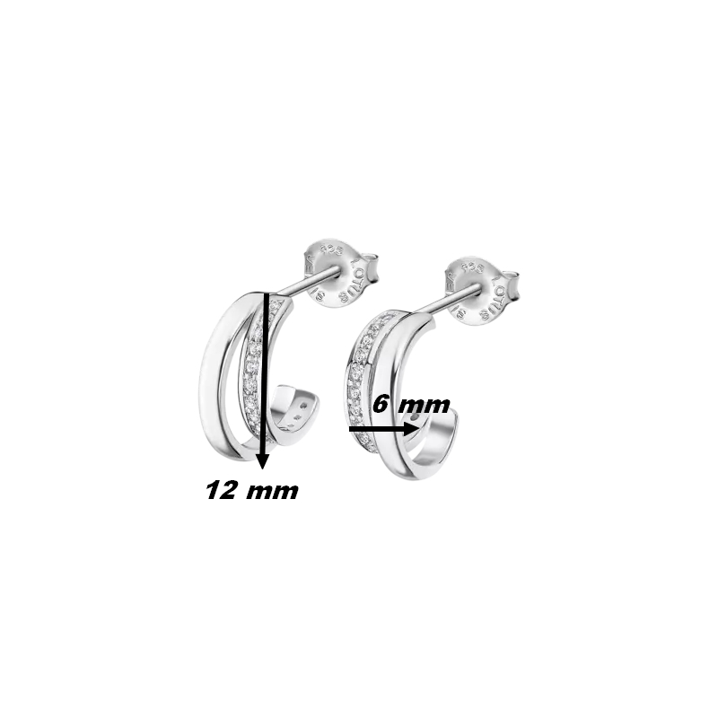 Boucles d’oreilles pendantes Femme Argent 925/1000 et Oxydes de zirconium LOTUS LP3285-4/1, dimensions