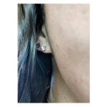 Boucles d’oreilles clous Femme Oxydes de zirconium ronds 4 mm et Argent 925/1000 ROBBEZ MASSON portées