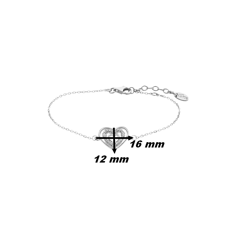 Bracelet Cœur Femme Arbre de vie Argent 925/1000 et Oxydes de zirconium LOTUS LP3143-2/1, dimensions