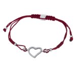 Bracelet cordon rouge Femme Cœur Argent 925/1000 et Oxydes de zirconium LOTUS LP1519-2/1