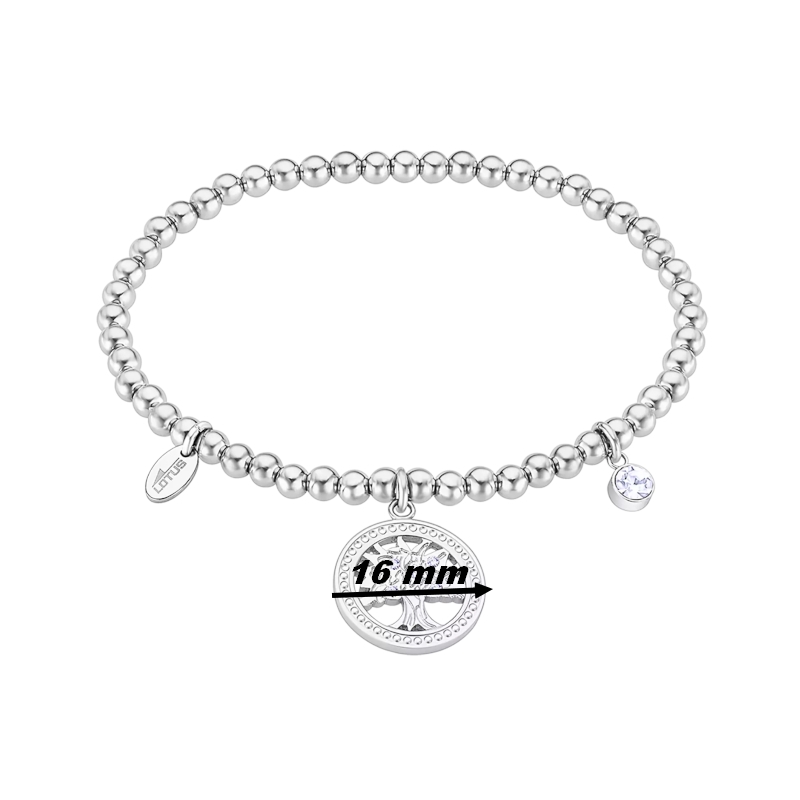 Bracelet élastique Femme Arbre de vie, Acier inoxydable et strass LOTUS LS2170-2/4, diamètre