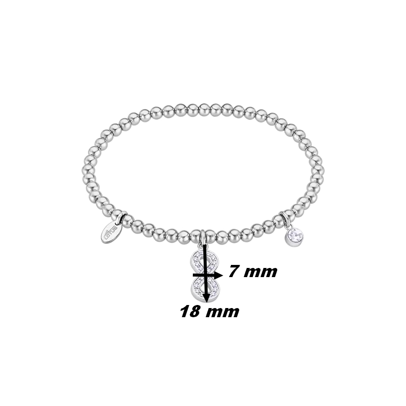 Bracelet élastique Femme Infini, Acier inoxydable et strass LOTUS LS2170-2/6, dimensions