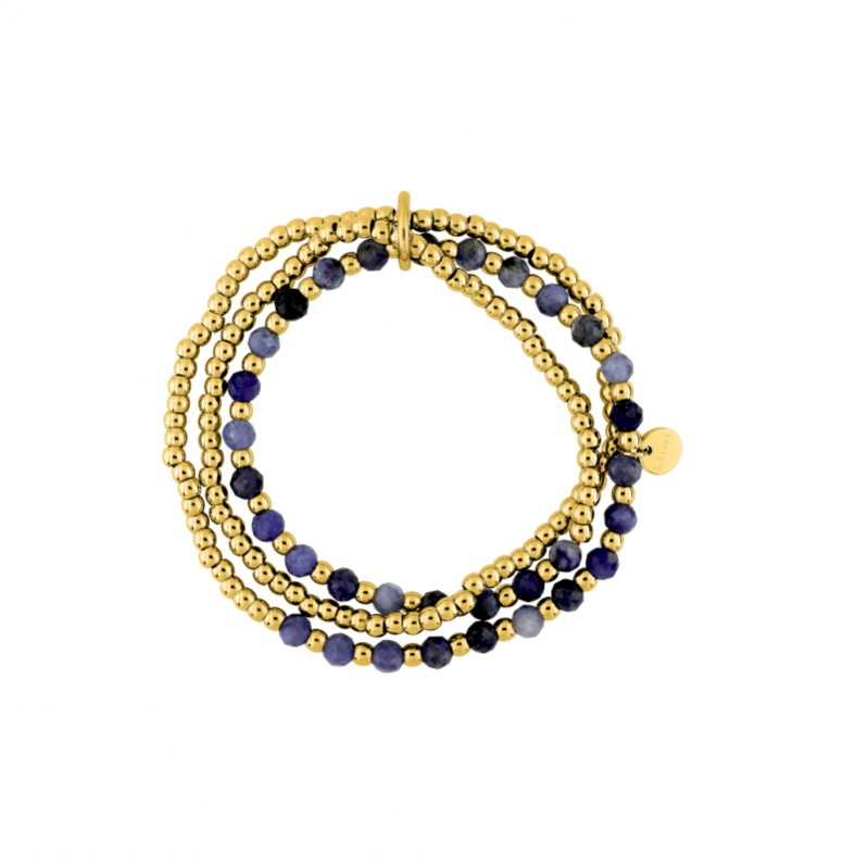 bracelet-femme-acier-inoxydable-doré-lapis-synthétique-robbez-masson-433700 Bracelet élastique Femme Acier inoxydable doré et Lapis synthétique ROBBEZ MASSON