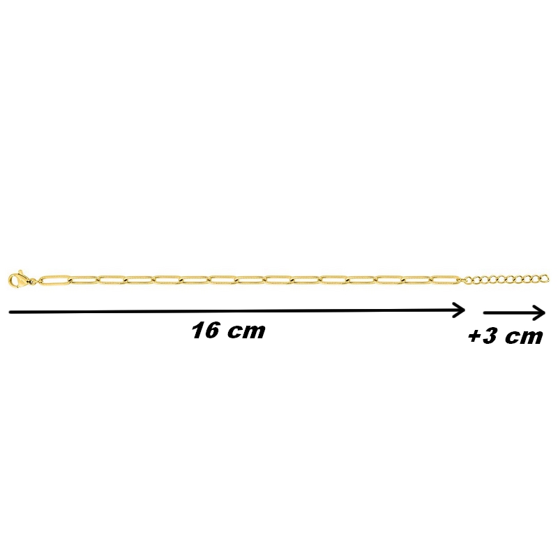 bracelet-femme-acier-inoxydable-doré-robbez-masson-431081B-dimensions Bracelet Femme Acier inoxydable doré ROBBEZ MASSON, dimensions