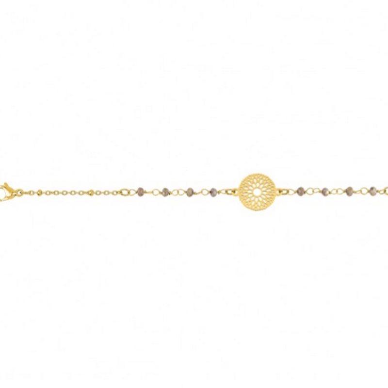 Bracelet Femme Acier inoxydable doré et Cristal marron synthétique ROBBEZ MASSON
