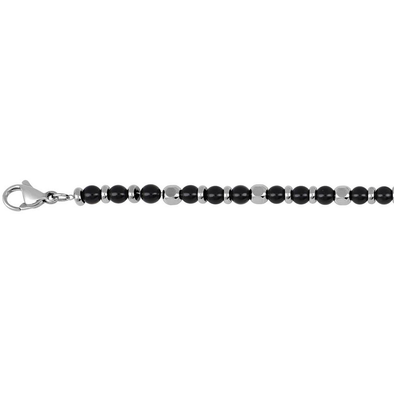 bracelet-femme-acier-inoxydable-et-agate-noire-robbez-masson-433613 Bracelet Femme Acier inoxydable et Agate noire ROBBEZ MASSON