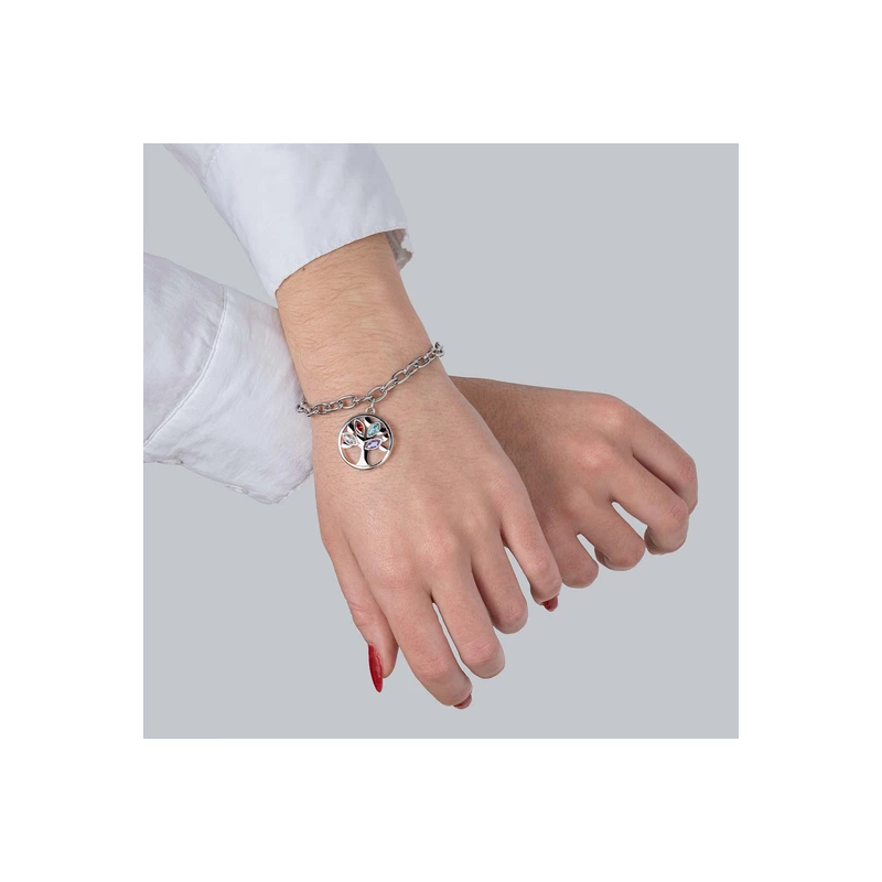bracelet-femme-arbre-de-vie-acier-inoxydable-et-strass-de-couleurs-LOTUS-LS2192-2-1-porté Bracelet Femme Arbre de vie Acier inoxydable et strass de couleurs LOTUS LS2192-2/1 porté