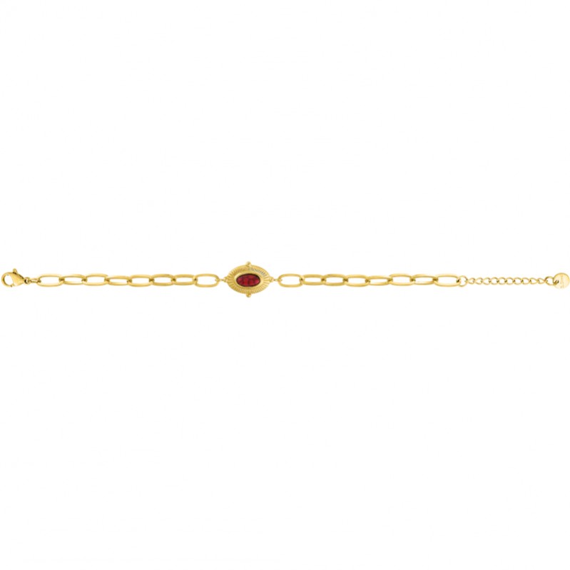 Bracelet Femme Acier inoxydable doré et Turquoise rouge synthétique ROBBEZ MASSON