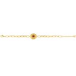 Bracelet Femme Acier inoxydable doré et Turquoise rouge synthétique ROBBEZ MASSON, dimensions