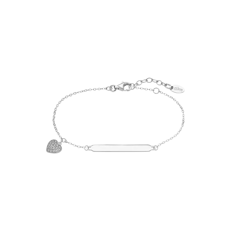 Bracelet gourmette Cœur Femme Argent 925/1000 et Oxydes de zirconium LOTUS LP3033-2/1