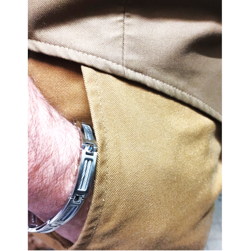 Bracelet Homme câble et Acier inoxydable LOTUS LS1507-2/1 porté