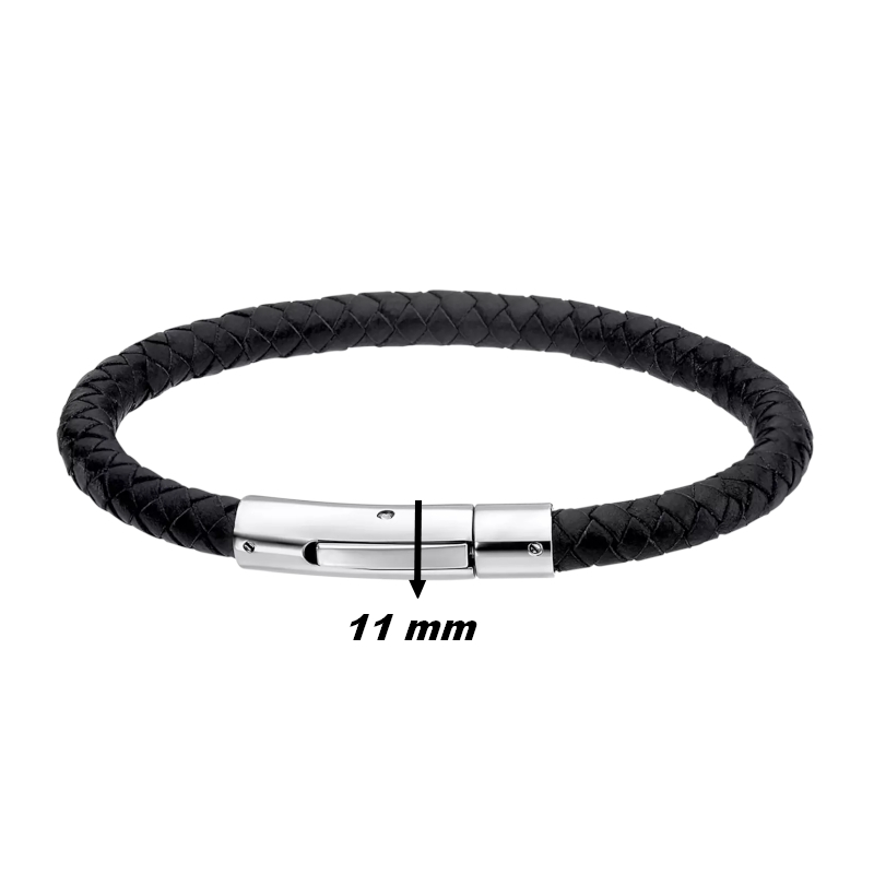 Bracelet Homme Cuir noir et Acier inoxydable LOTUS LS1119-2/1, largeur