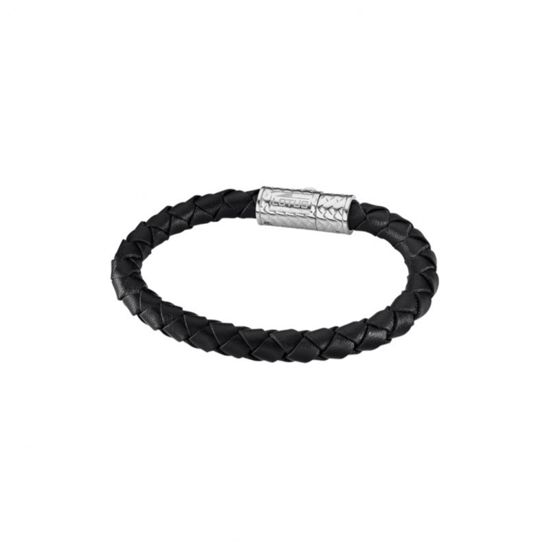 Bracelet Homme Cuir noir et Acier inoxydable LOTUS LS2096-2/2