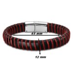Bracelet Homme Cuir rouge et noir et Acier inoxydable LOTUS LS1879-2/2, dimensions