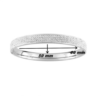 Bracelet jonc Femme Acier inoxydable et Cristal blanc ROBBEZ MASSON, dimensions