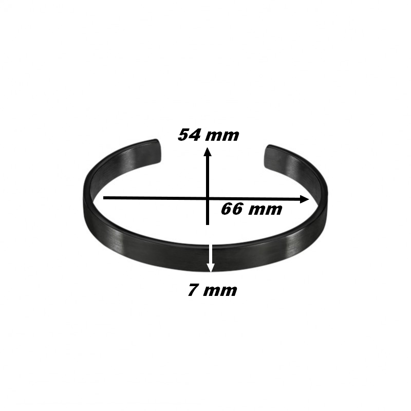 Bracelet jonc Homme Acier inoxydable noir LOTUS LS2196-2/2, dimensions