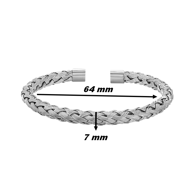 Bracelet jonc ouvert Homme Acier inoxydable LOTUS LS2195-2/1, dimensions
