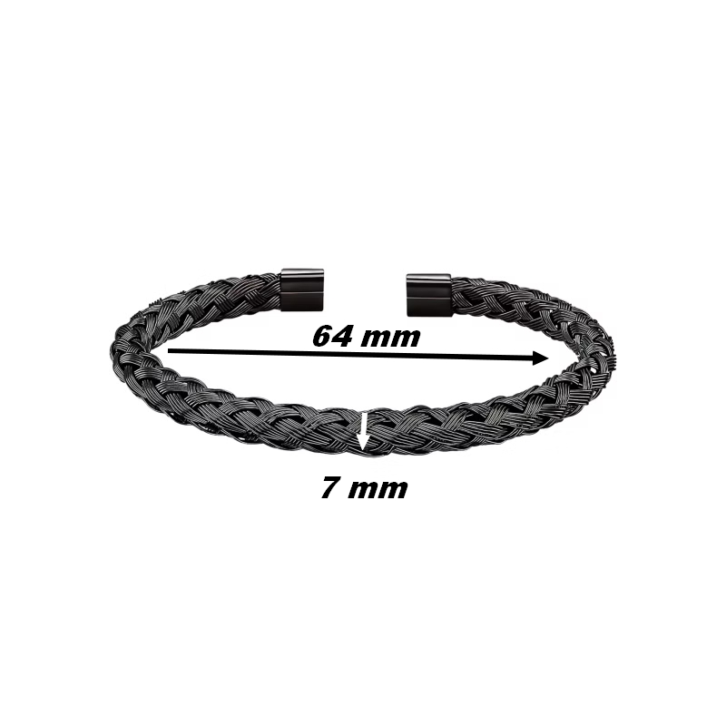 Bracelet jonc ouvert Homme Acier inoxydable gris foncé LOTUS LS2195-2/2, dimensions
