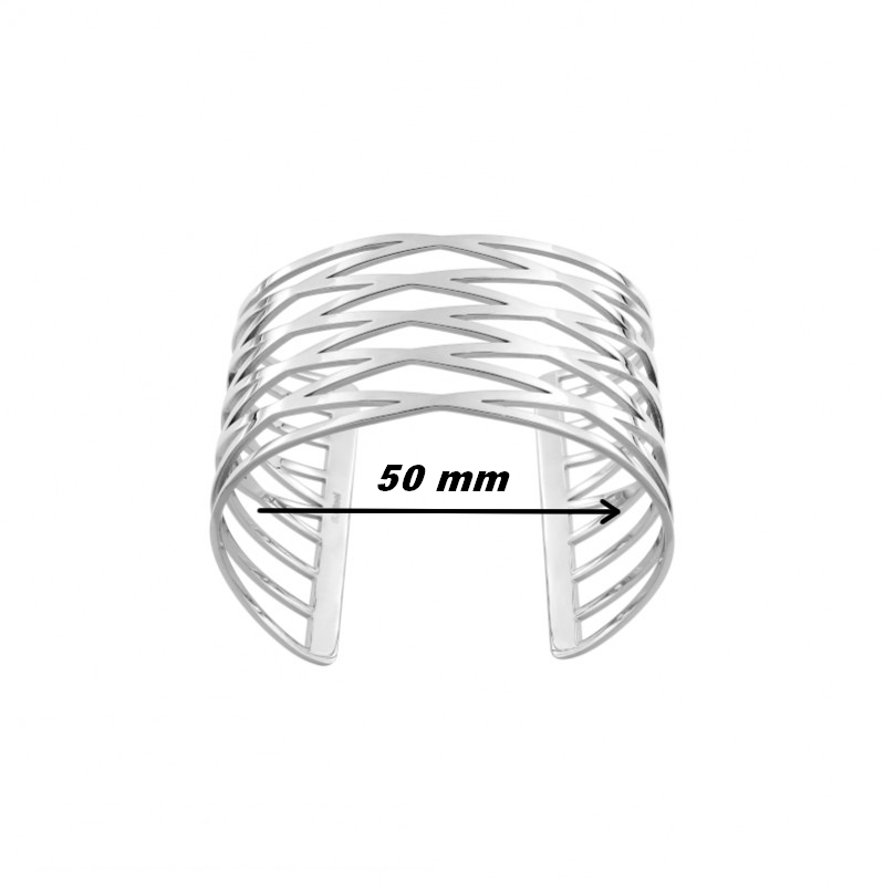 bracelet-manchette-femme-acier-inoxydable-robbez-masson-433771-diametre Bracelet manchette graphique Femme Acier inoxydable ROBBEZ MASSON, diamètre