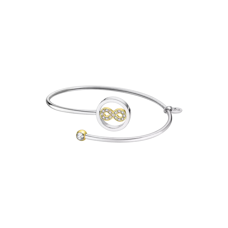 Bracelet ouvert Femme Infini, Acier inoxydable bicolore et strass LOTUS LS2169-2/C