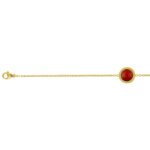 Bracelet rond Femme Acier inoxydable doré et Rubis synthétique ROBBEZ MASSON