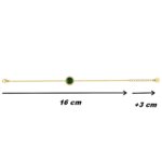 Bracelet rond Femme Acier inoxydable doré et Malachite synthétique ROBBEZ MASSON, dimensions