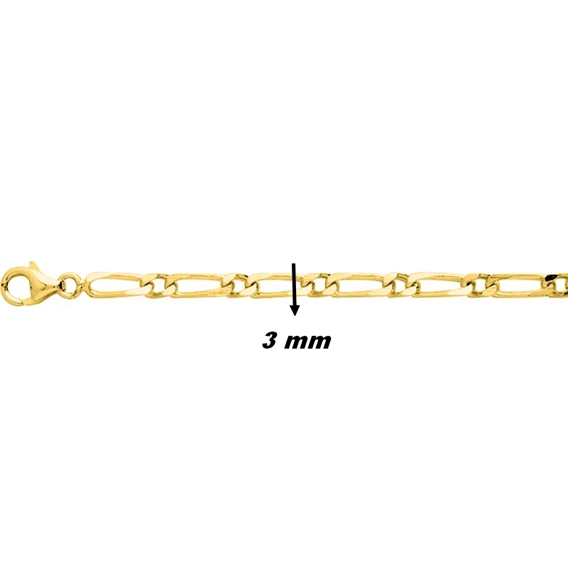 Chaîne maille cheval alternée Plaqué Or ROBBEZ MASSON, largeur