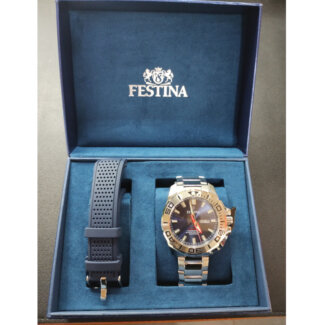 Coffret Montre étanche Homme Acier inoxydable FESTINA F20665/1 avec bracelet OFFERT