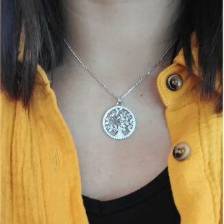 Collier Femme Arbre de vie Argent 925/1000 et Oxydes de zirconium LOTUS LP1896-1/1 porté