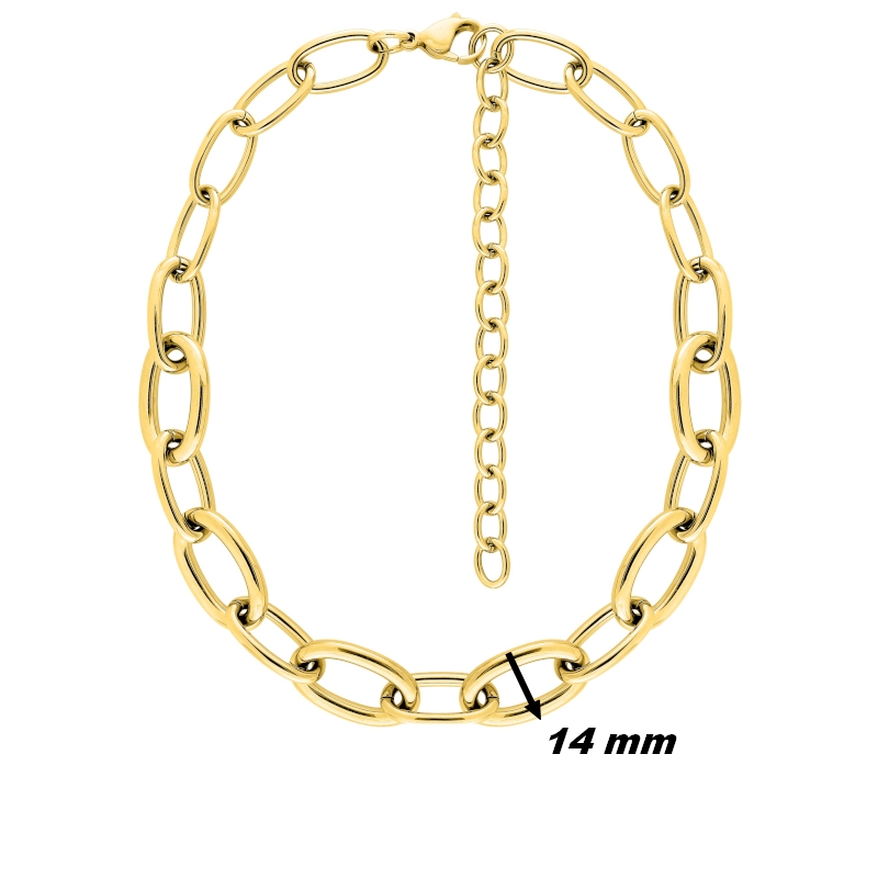 Collier chaine Femme Acier inoxydable doré ROBBEZ MASSON, largeur