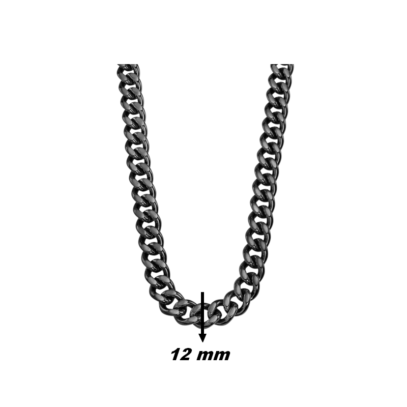 Collier chaîne Homme Acier inoxydable noir LOTUS LS2191-1/3, largeur