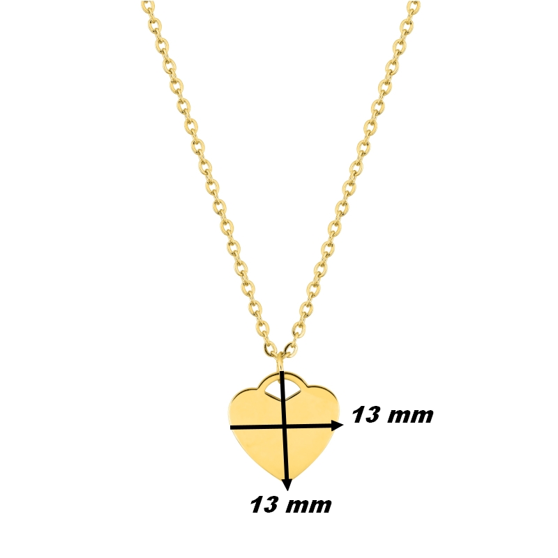 collier-coeur-femme-acier-inoxydable-doré-robbez-masson-432368-dimensions Collier Cœur Femme Acier inoxydable doré ROBBEZ MASSON, dimensions