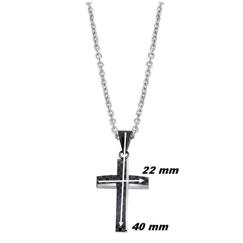 Collier Croix Homme Acier inoxydable LOTUS LS2105-1/2, dimensions