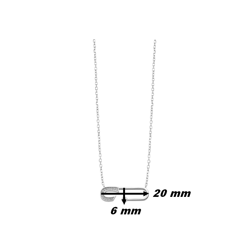 Collier Femme Epingle à nourrice Argent 925/1000 et Oxydes de zirconium LOTUS LP3040-1/1, dimensions