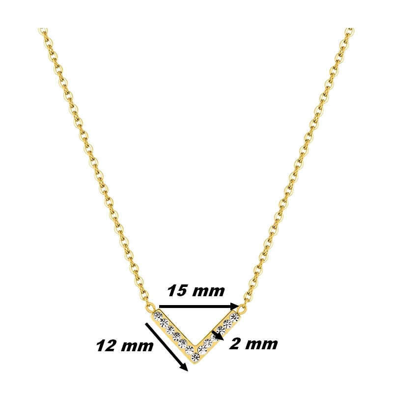 Collier Femme Acier inoxydable doré et Oxydes de zirconium ROBBEZ MASSON, dimensions