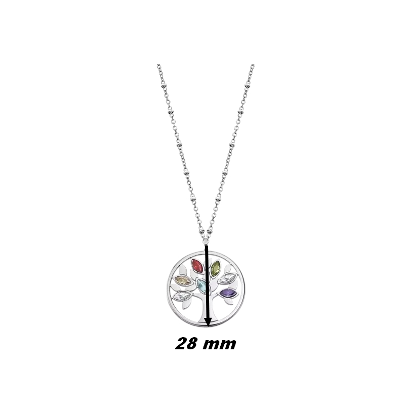 Collier Femme Arbre de vie Acier inoxydable et strass de couleurs LOTUS LS2192-1/1, diamètre