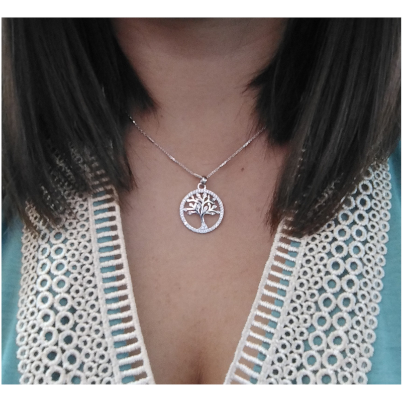 Collier Femme Arbre de vie Argent 925/1000 et Oxydes de zirconium LOTUS LP1780-1/1 porté