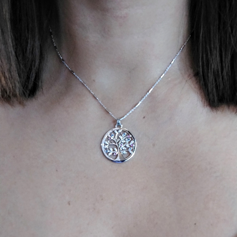 Collier Femme Arbre de vie Argent 925/1000 et Oxydes de zirconium LOTUS LP1890-1/1 porté