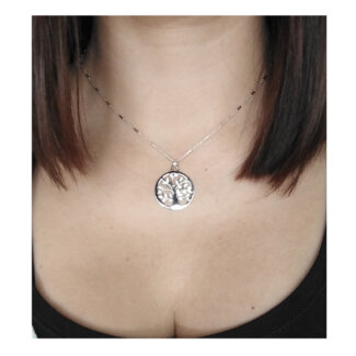Collier Femme Arbre de vie Argent 925/1000 et Oxydes de zirconium LOTUS LP1892-1/1 porté