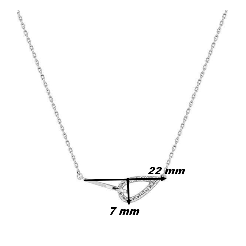 Collier entrelacé Femme Argent 925/1000 et Oxyde de zirconium ROBBEZ MASSON, dimensions