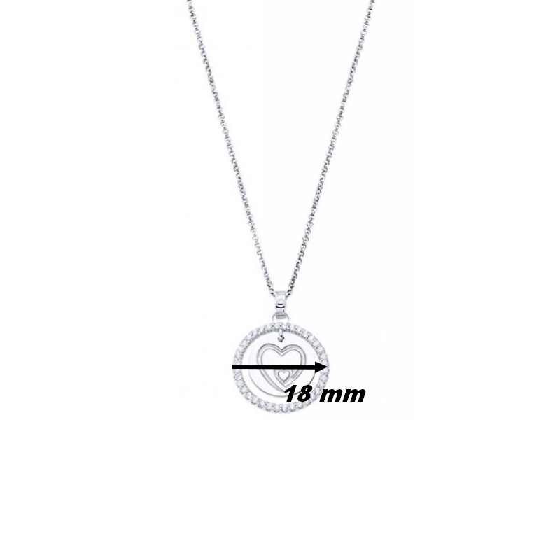 Collier Femme Cœur Argent 925/1000 et Oxydes de zirconium LOTUS LP1954-1/1, diamètre