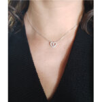 Collier Cœur Femme Argent 925/1000 et Oxydes de zirconium ROBBEZ MASSON porté