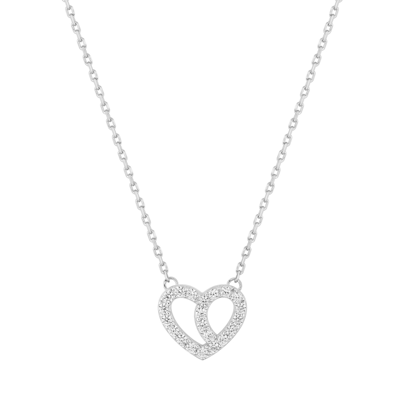 Collier Cœur Femme Argent 925/1000 et Oxydes de zirconium ROBBEZ MASSON